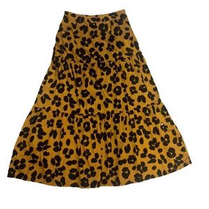 Who What Wear Women's Skirt sz 10 L 100% Cotton  Maxi Skirt Cheetah Brown